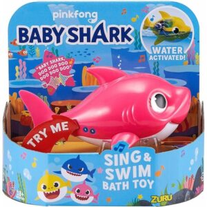 Jucarie de baie interactiva Robo Alive - Baby Shark, roz